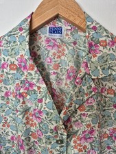 Liberty London Tana Lawn Floral Print Fabric 100% Cotton Blouse Shirt Size 18/20