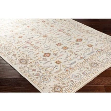 Floral Pattern Wool Hand Knotted Rug, 5x8 Turkish Knot Area Rug For Living Room