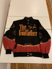 Jeff Hamilton The Godfather Jacket Large Black Red JH Design Racing Movie Y2K