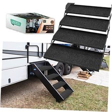 RV Step Covers 4 Pack 23-inch Wide 4-Pack 23" Wide - Straight Step Black