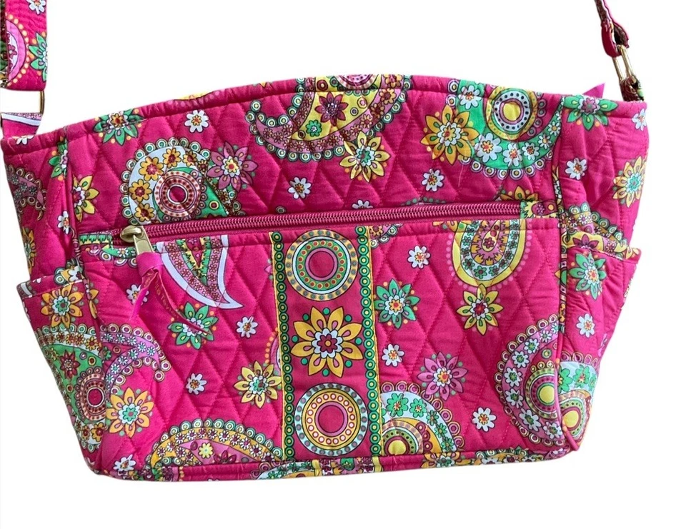 Bolso Bandolera de Hombro Bella Taylor Cartera Rosa Brillante Paisley Patrón Floral Foto 4 de 4