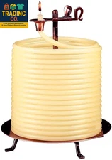 20561B 144-Hour Candle, Eco-Friendly Natural Beeswax with Cotton Wick,Yellow