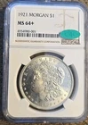 1921 Morgan Dollar Silver NGC Certified MS-64+ and  CAC