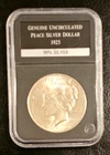 Mint State 1925 BU Peace Silver Dollar PCS Coins Slabbed - BU/UNC, Bright White!