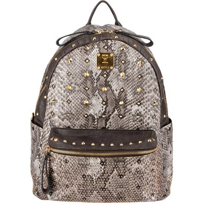 MCM Visetos Python Embossed Studded Stark Large Backpack Rucksack