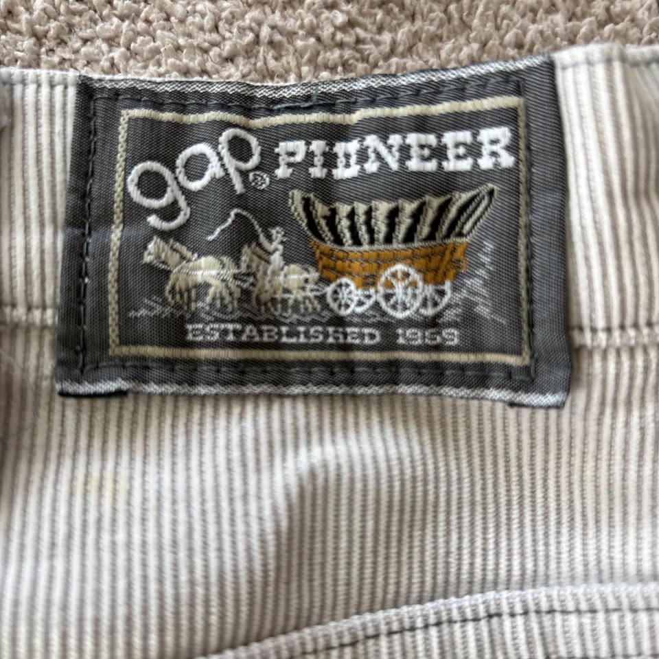 Pantalones Cortos De Colección Años 70 80 Gap Pioneer Pana Corte W 30 Gris Destruido Western Foto 3 de 4