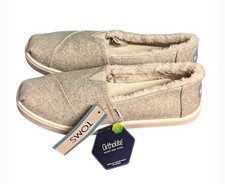 NEW TOMS Alpargata Cupsole Dark Natural Two Tone Felt / Faux Fir - Size 8.