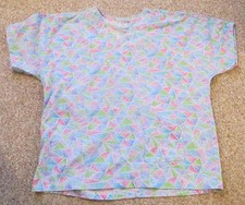 SB Unisex Nurse Dental Assistant Womens Size M Medium Scrub Top Multi Color