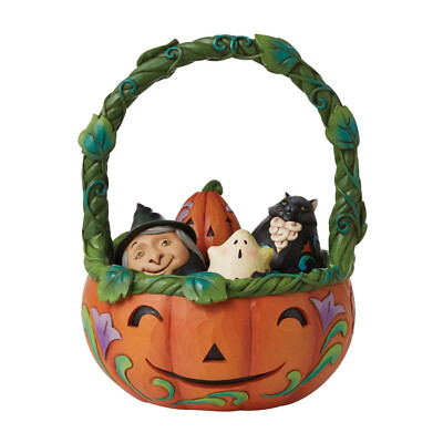 Jim Shore Heartwood Creek - Halloween Basket And Minis 5Pc Set