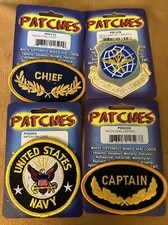 Embroidered Patches Lot Of 4 CHIEF CAPTAIN MILITARY AIRLIFT US NAVY Patch NEW