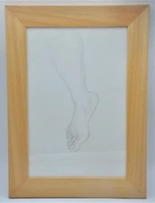 Framed Pencil Drawing, Anatomy Study, Foot Table, Decor, Podiatrist
