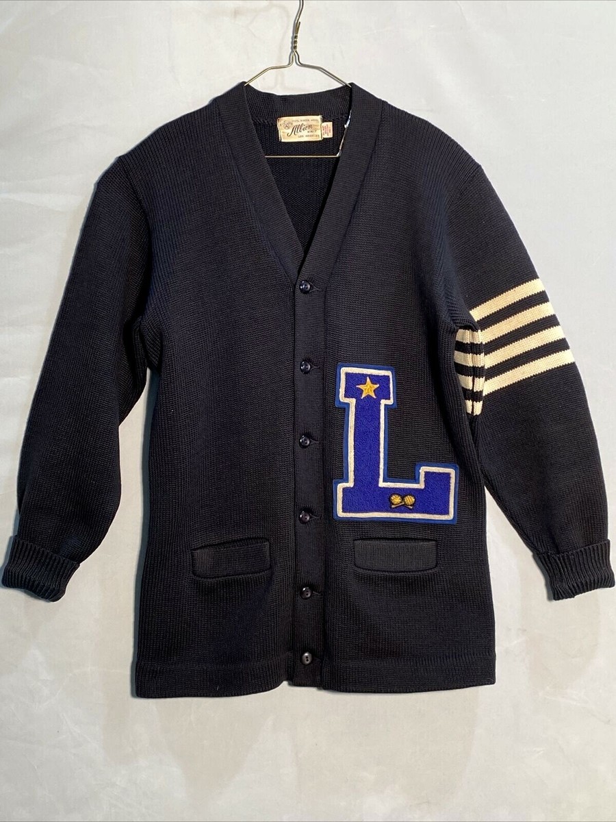 トップス 60s lettered cardigan Vintage 60s Albion Knit Wool Letterman Sweater 