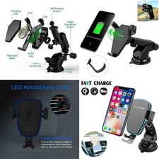Qi Wireless Car Fast Charger Charging Mount Holder for iPhone 11 PRO MAX 8 7 6 