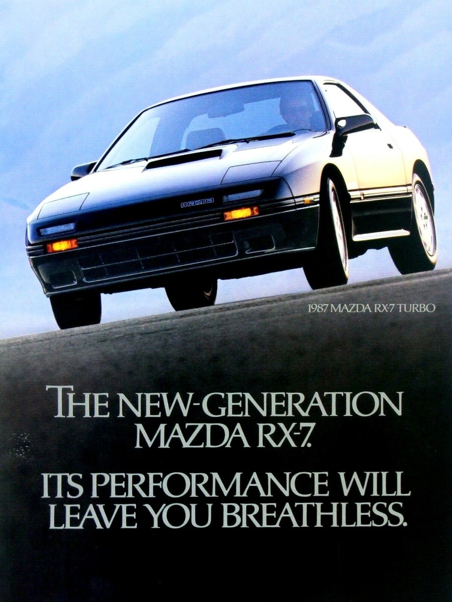 ポスター 1987 Mazda RX 7 Vintage The New Generation Fold Out Original Print