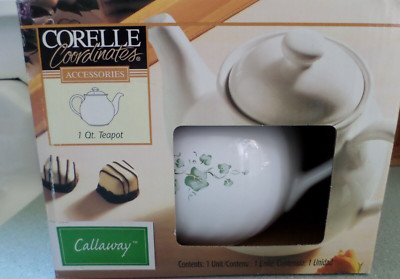 CORELLE COORDINATES ACCESSORIES 1 QT TEAPOT CALLAWAY - NEW