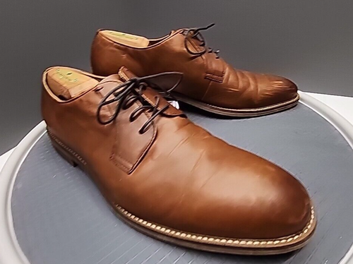 Aston Grey Collection Grenasien Herren Größe 13 Leder Oxford Elegant Schuhe Mandel - Bild 2 von 17