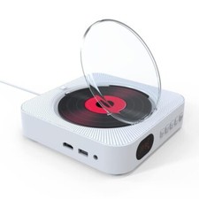 Bluetooth Wall Mountable CD DVD Player Pull-Switch Speaker Remote FM MP3 USB AUX