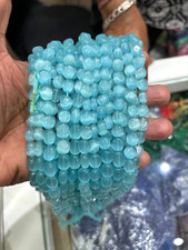 Aqua Chalcedony 7x10 mm Oval Smooth Gemstone Beads 18 inch 1 Strand