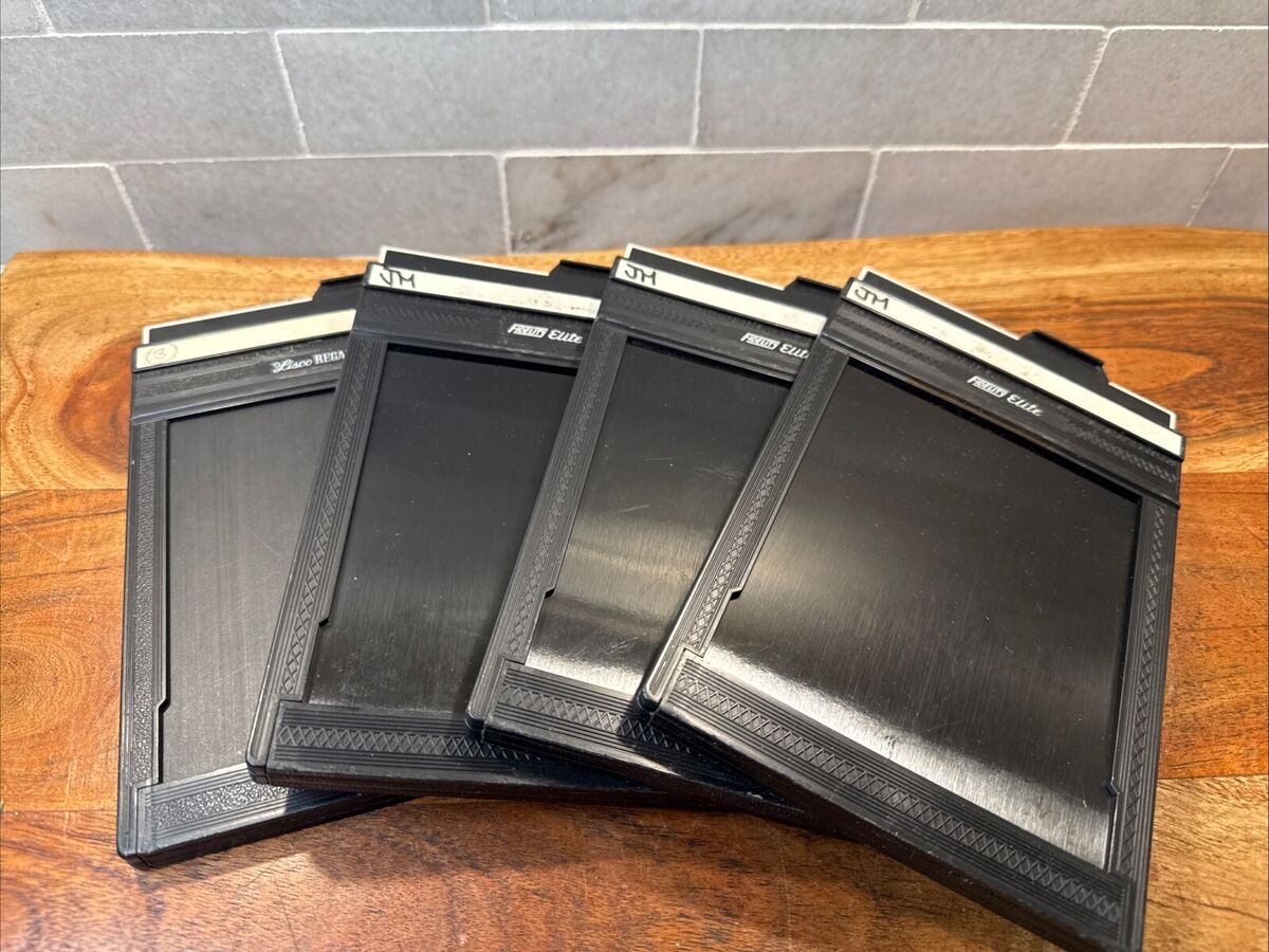 Set Of 4- 4x5 Cut Film Holders Double Sided Fidelity Elite Set Of 4- 4x5 Cut Film Holders Double Sided Fidelity Elite
