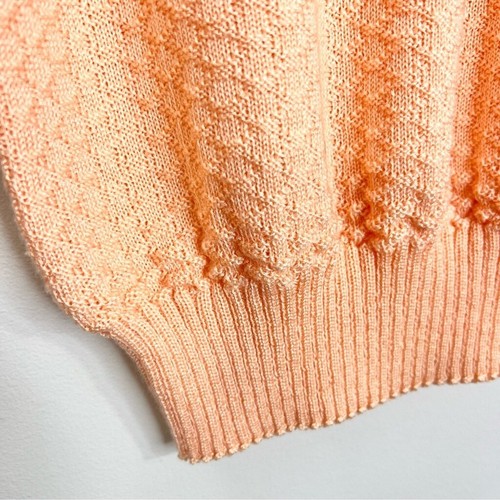 Vintage 70s 80s Canadian made peach orange sleeveless knit tank top sweater - Picture 7 of 9