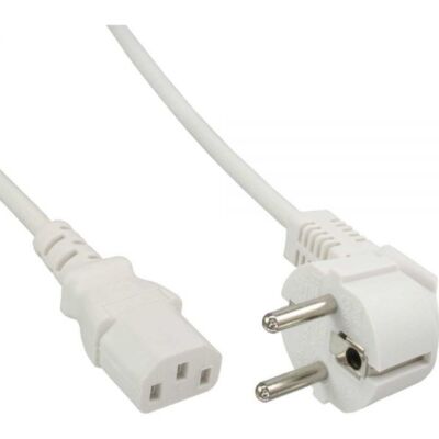 InLine Netzkabel Schutzk gew. auf Kaltgerätestecker C13 weiß 3m (3,30 EUR/m)