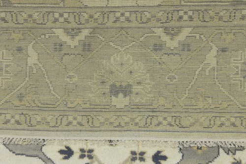 Hand-Knotted Muted Floral Oushak Wool Oriental Rug Large Square Carpet 8X8 ft - Picture 19 of 19