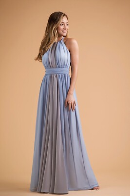 NWT Jasmine Bridal Two-Tone Halter Long Party Wedding Bridesmaid Dress B223001