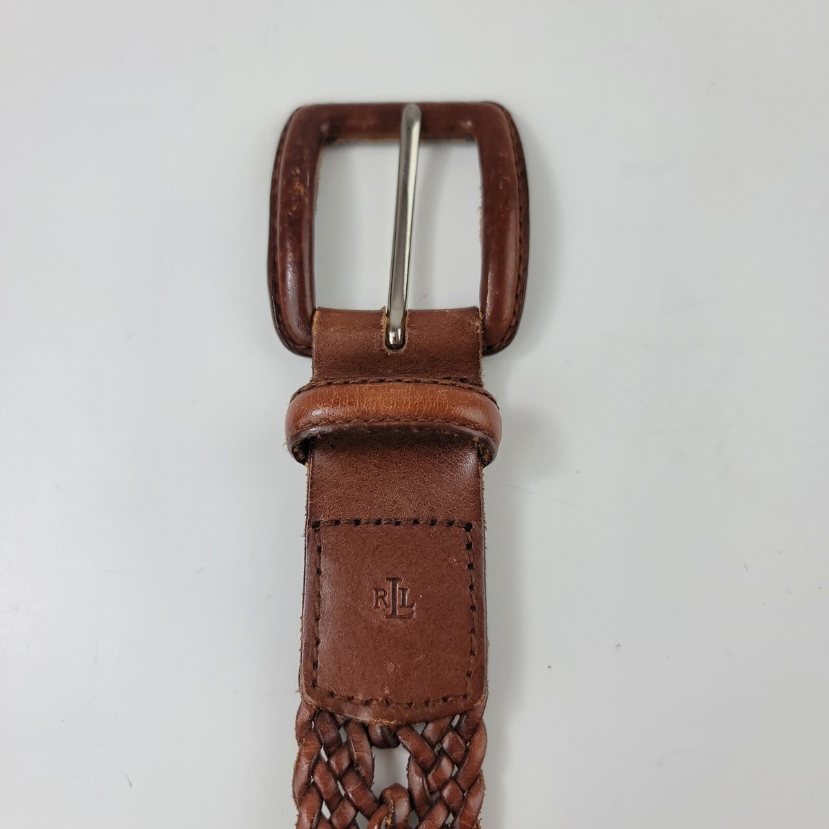 Lauren Ralph Lauren woven leather belt large Ralph Lauren Leather Stretch Braided Belt, S - Black (1 each  main image 4