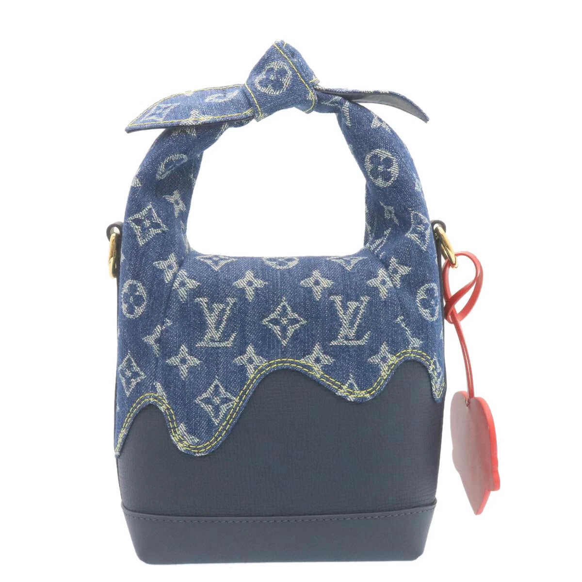 LOUIS VUITTON NIGO Monogram Denim Japanese Cruiser Bag Blue M45970 Auth  28149A