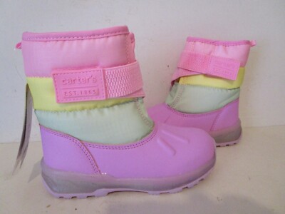 Carters Toddler Kids' Lowen Light up Winter Snow Boots Pink Multi Size T
