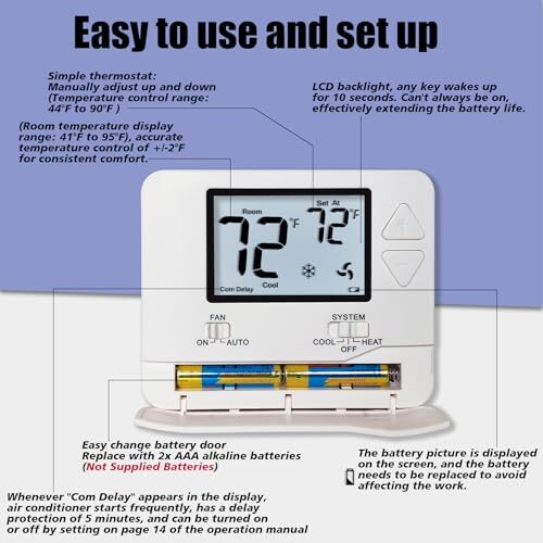 Heagstat Non-Programmable Thermostats for Home Conventional Single-Stage Systems - Picture 5 of 9