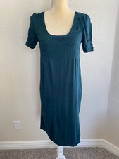 Womens Studio M Teal Stretch Scoopneck Lightweight Sweater Dress SZ XS