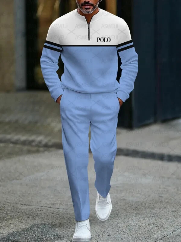 Long Sleeve Zipper Two-piece Set