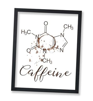  Caffeine Poster - Coffee Print - Caffeine Molecules Art - Gift for Men, 