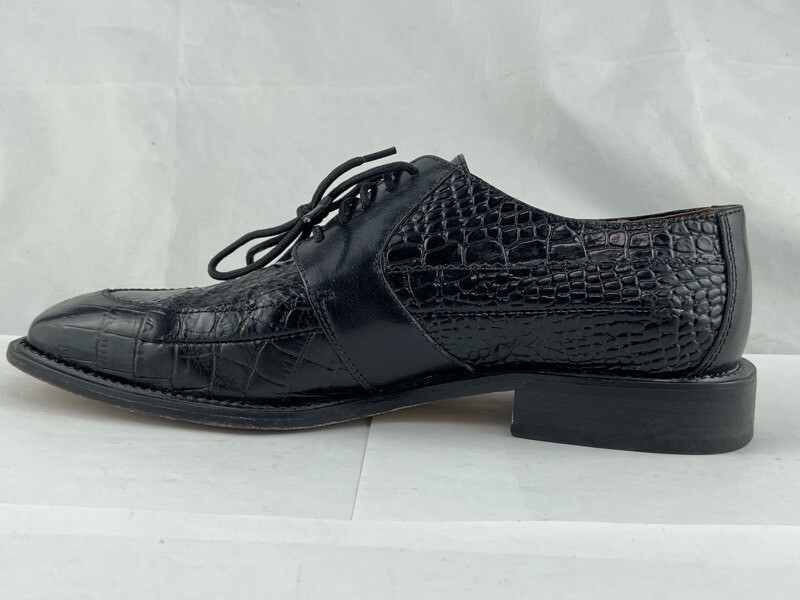 新品未使用＜Steven Alan＞LEATHER ONE STRP SHOES Stacy Adams Dress Shoes Mens 7 Black Oxford Snakeskin