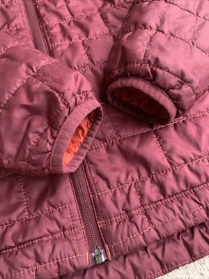 Patagonia Womens Nano Puff Jacket Medium Oxblood Red Maroon Hood Full Zip  84226 | eBay