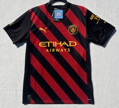 NEW Manchester City Away 2022/2023 Black & Red Puma Jersey #9