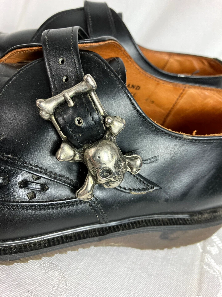 RARO 80s Reino Unido 4.5 EE. UU. 6.5 M Mujer Doc Martens para IXL Calavera Hebilla Punta Mocasines Foto 3 de 4