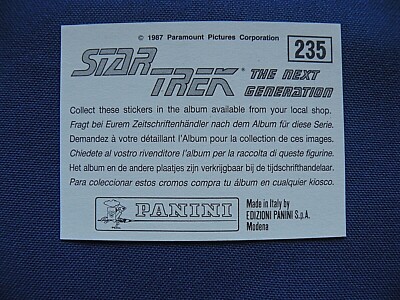 1987 Panini Star Trek the Next generation Sticker #235 Dr