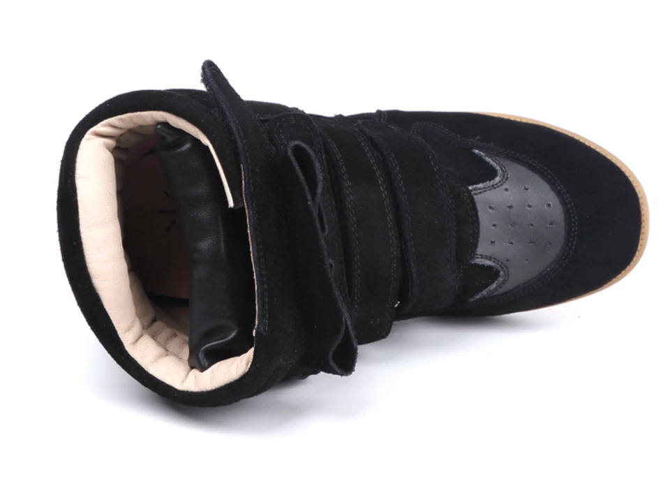Zapatillas altas con cuña negras COMPLETAS de gamuza inspiradas en Isabel Marant Foto 3 de 4