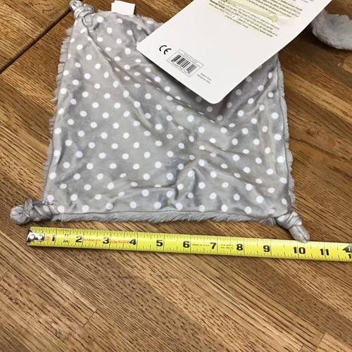 Kelly Baby Blankie With Rattle - Grey Rabbit - Blanket - Polka Dot - F5 - Picture 4 of 5