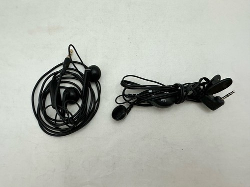 Original Motorola PTT MIC Headphone Unknown Model + Motorola Earbuds w/Mic