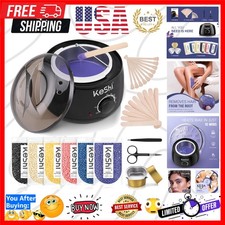 Waxing Kit, Painless Hair Removal Wax Warmer with 6 Bags Hard WaxBeans for Fu...
