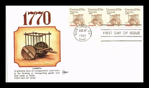 US COVER CARRETA TRANSPORTATION SERIES FIRST DAY ISSUE GILL CRAFT CACHET