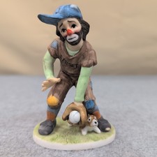 Emmett Kelly Collectibles Figurines Baseball Fielder Player Clown Dog Miniature