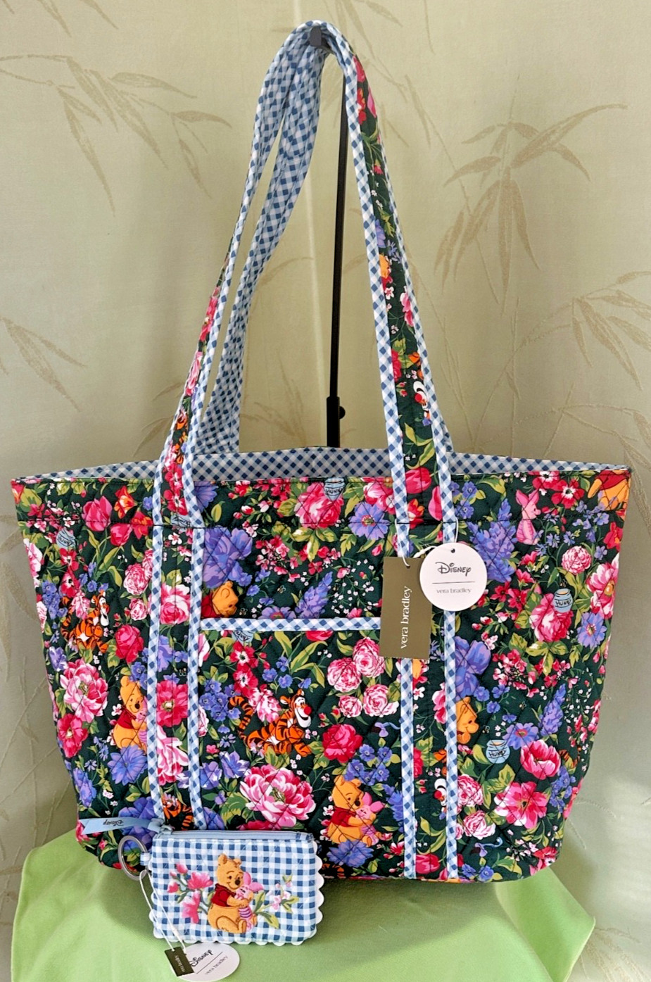 VERA BRADLEY DISNEY WINNIE THE POOH HATHAWAY TOTE BAG + ZIP ID CASE (SET):NWT