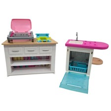 Barbie LOT Kitchen Dishwasher W/SINK 2018 Barbie ULTIMATE Kitchen ISLAND 2017