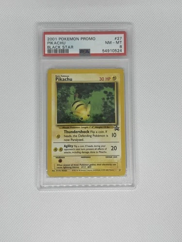 Pokemon TCG: Pikachu Black Star Promo 27 - PSA 8 NEAR MINT