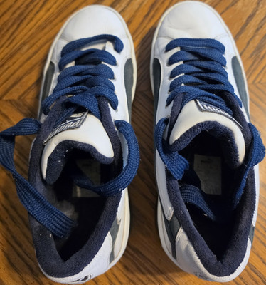 PUMA CELL Men's Athletic Sneakers White Navy Leather Low Top Lace Up