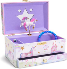Jewelry Box for Girls with 1 Drawer - Unicorn Musical Jewelry Boxes, Beautiful D